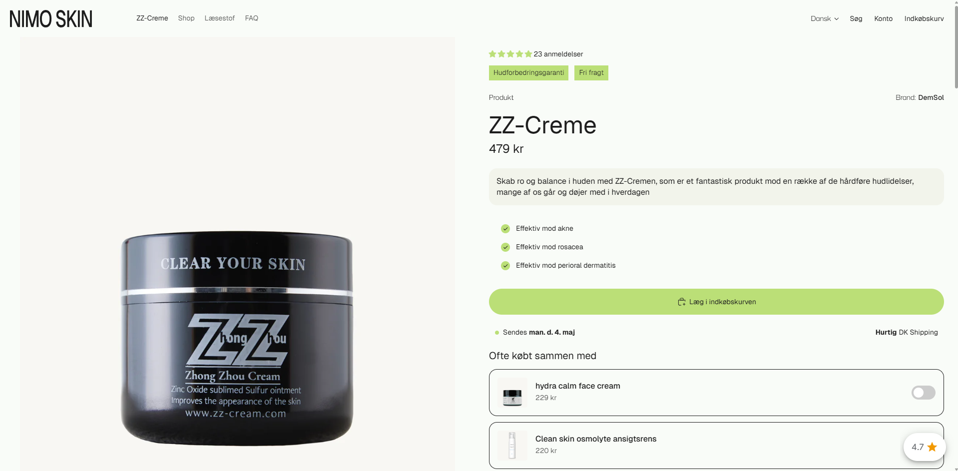 NIMO SKIN product site CRO